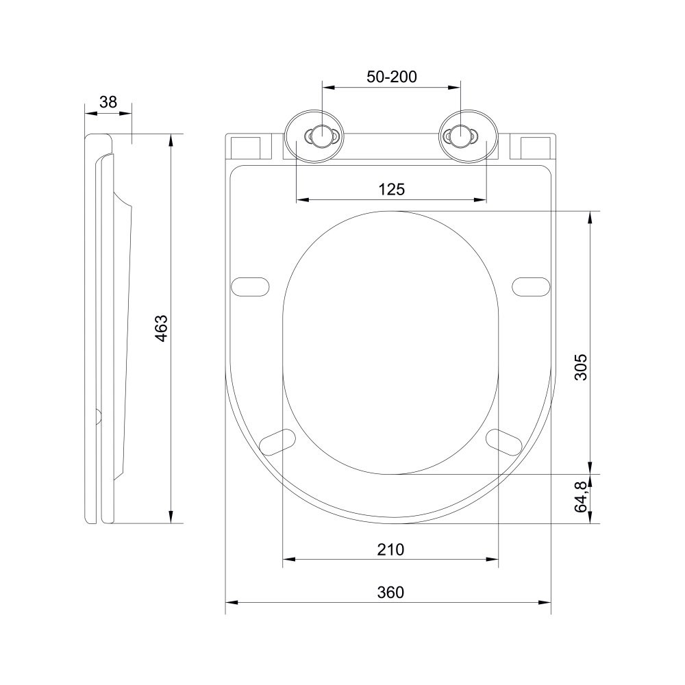Mereo WC závesné kapotované, Smart Flush RIMLESS, 365x375x540, keramické, vr. sedátka CSS125 VSD85T1