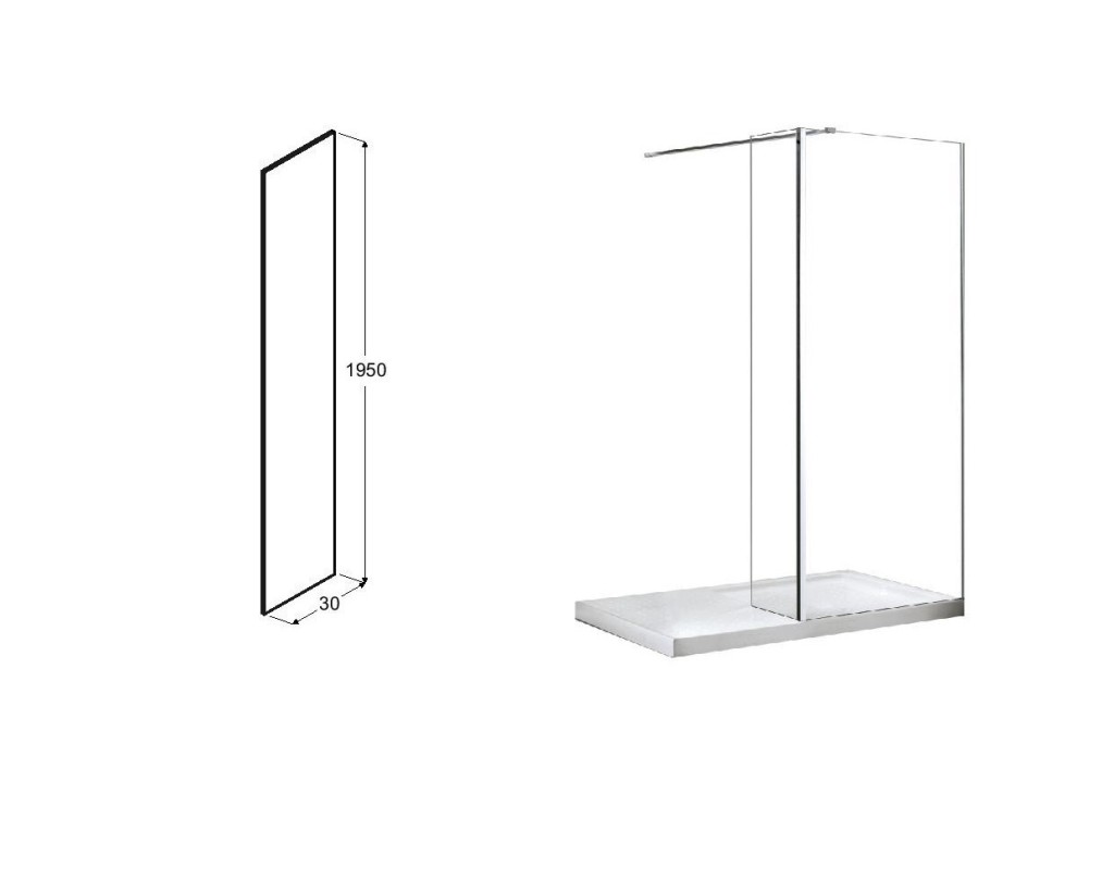 BESCO - Walk-in sprchovací kút AVEO DUE - Pevná stena - 50 cm, Rozmer A - 110 cm BCAVEODUE110+BCAVEO50