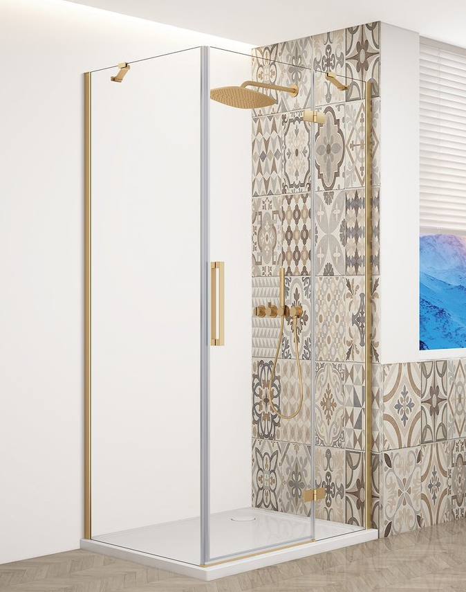 GELCO - TRINITY GOLD štvorcový kút 800x800 pravý, číre sklo, GT5680-80CR-G GT5680-80CR-G