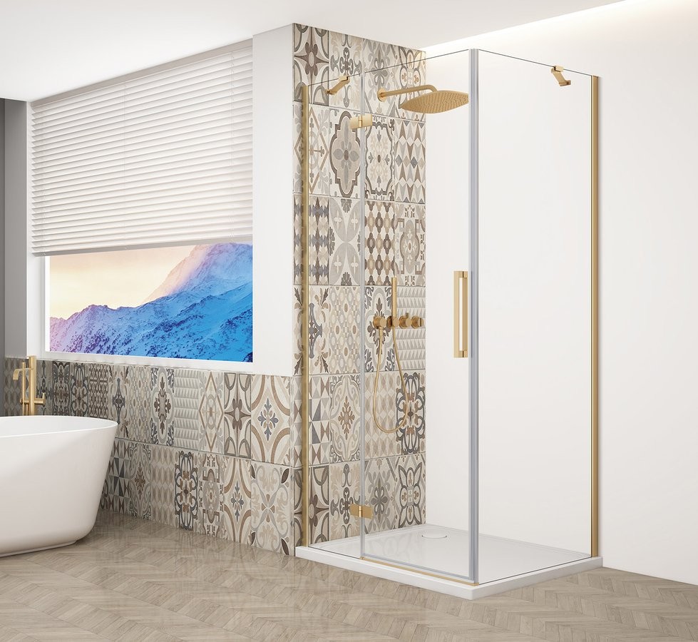 GELCO TRINITY GOLD štvorcový kút 1200x1200 ľavý, číre sklo, GT5612-12CL-G GT5612-12CL-G