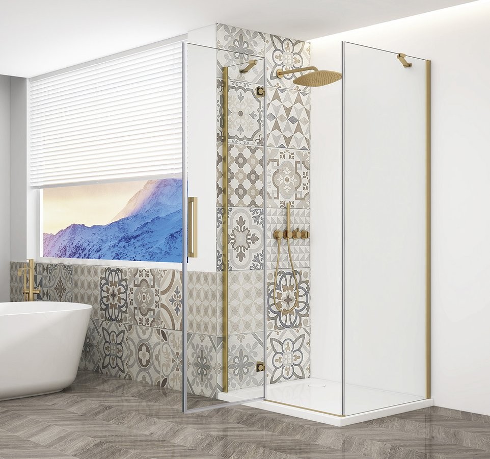 GELCO TRINITY GOLD štvorcový kút 1200x1200 ľavý, číre sklo, GT5612-12CL-G GT5612-12CL-G