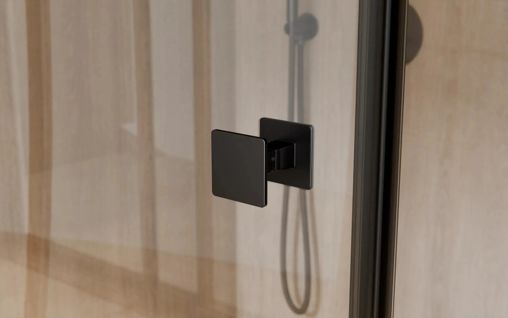 BESCO - Obdĺžnikový sprchovací kút PIXA BLACK - Rozmer A - 100, Rozmer B - 80, Smer zatvárania - Pravé (DX) BCPIXA1080OBDPB