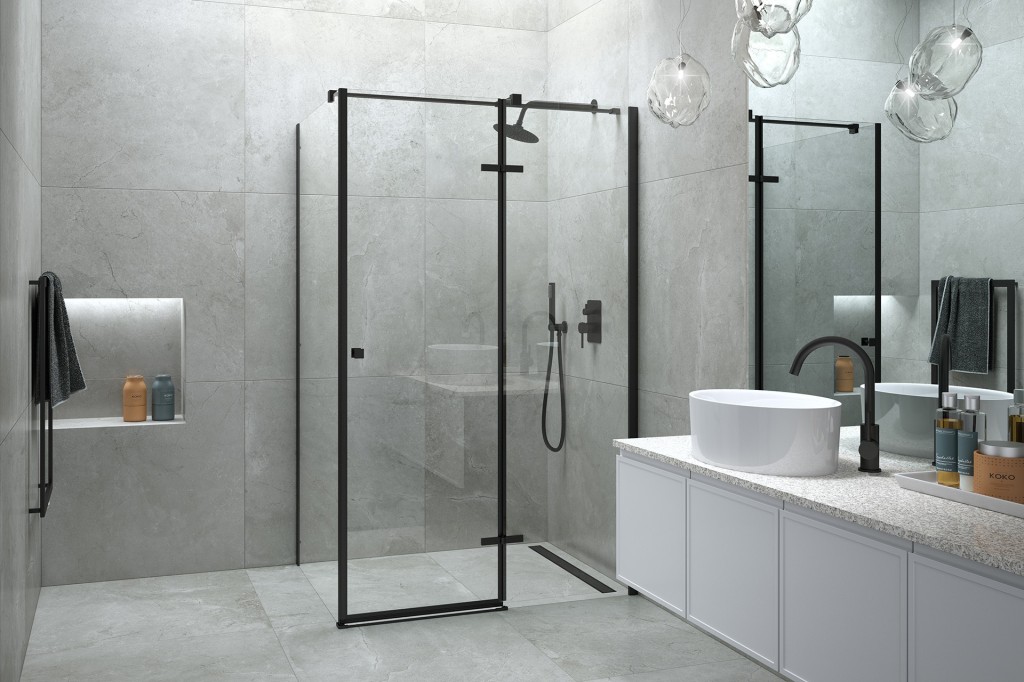 BESCO - Obdĺžnikový sprchovací kút PIXA BLACK - Rozmer A - 120, Rozmer B - 90, Smer zatvárania - Ľavé (SX) BCPIXA1290OBDLB