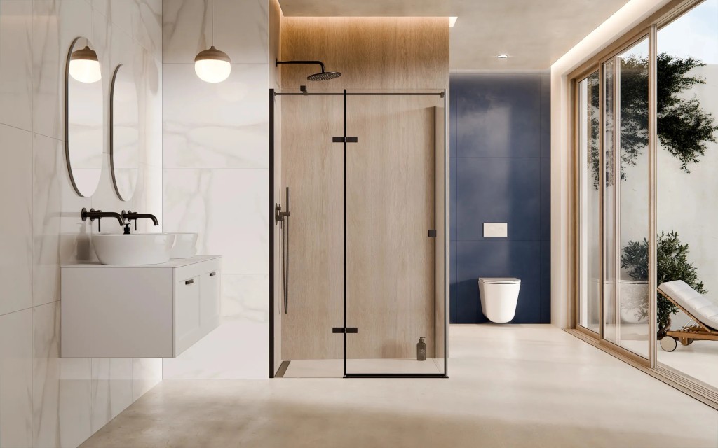 BESCO - Obdĺžnikový sprchovací kút PIXA BLACK - Rozmer A - 120, Rozmer B - 90, Smer zatvárania - Ľavé (SX) BCPIXA1290OBDLB