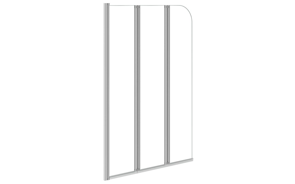 BESCO - Vaňová zástena PRIME 3 - FARBA rámu - Chróm / Leštený hliník (ALU), Rozmer A - 120 cm, Smer zatvárania - Univerzálne Ľavé / Pravé, Výplň - Číre bezpečnostné sklo - 5 mm BCPRIM12CC