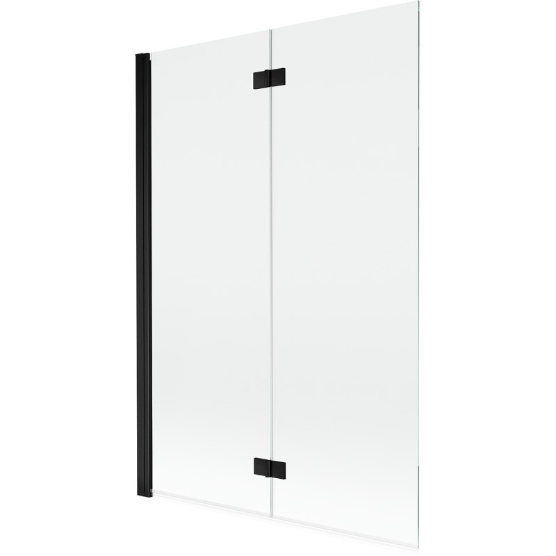 MEXEN - MIST vaňová zástena 120x150 cm 6mm 2-s, čierna, číra, ľavá 8A9-120-002-70-00-L