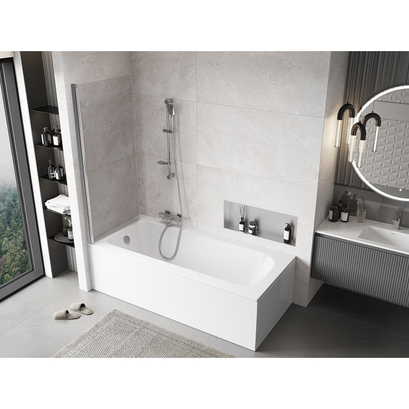 MEXEN - MIST vaňová zástena 70x150 cm 6mm 1-s, chróm, číra 8A9-070-001-01-00