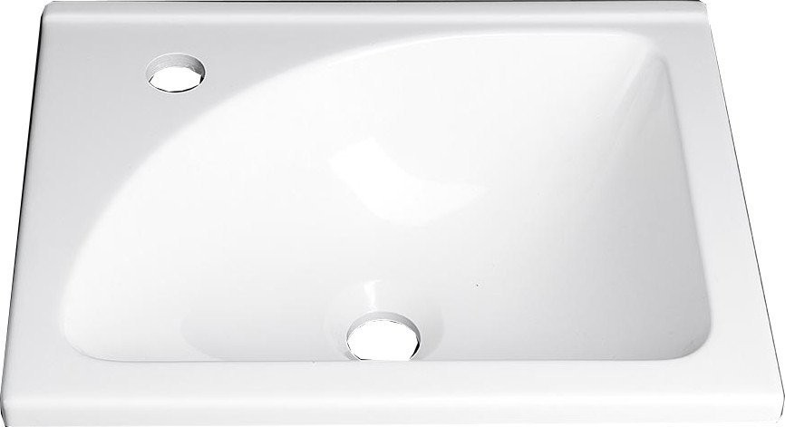 AQUALINE - Nábytkové umývadlo, mramor, 40x32 cm, biela (LM408)