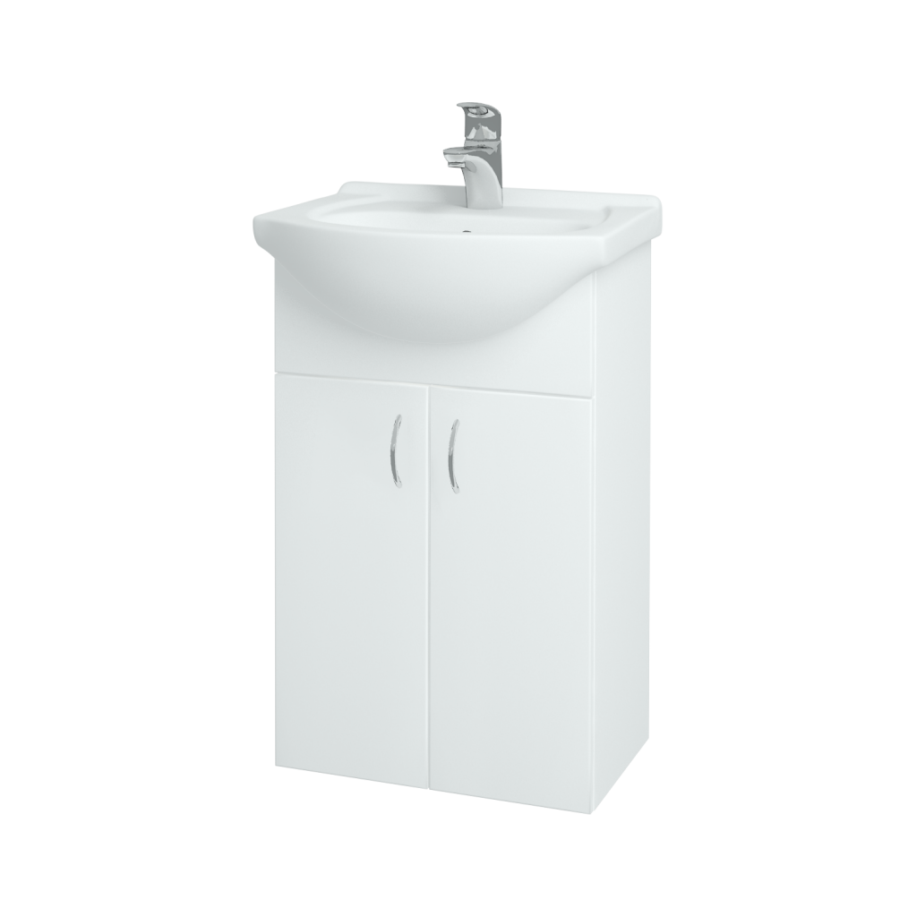 Dreja - Kúpeľňová skriňa PLUTO SZD2 50 - N01 Biela lesk / N01 Biela lesk (52310)