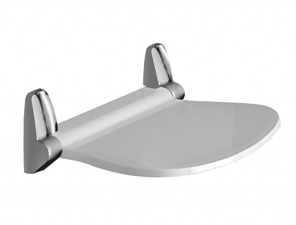 Gedy - SOUND Kúpeľňové sedátko 38x35,5cm, sklopné, biela/chróm (2282)
