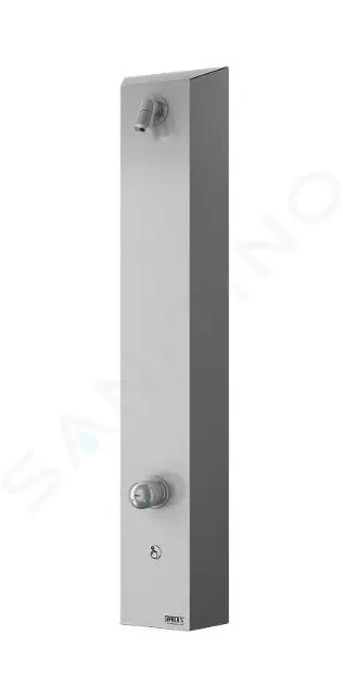 SANELA - Nerezové sprchové panely Sprchový panel z nehrdzavejúcej ocele s integrovaným ovládaním piezo a so zmiešavacou batériou na batériové napájanie – 2 vody (SLSN 02PB)