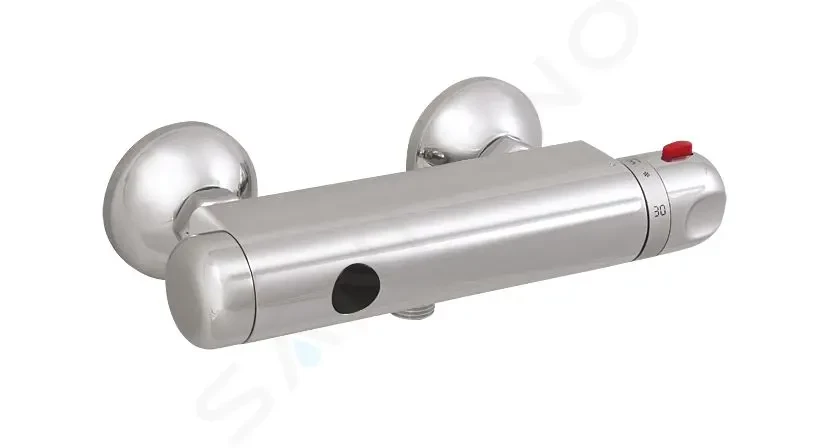 SANELA - Senzorové sprchy Termostatická nástenná sprchová batéria so spodným vývodom, chróm (SLS 03S)