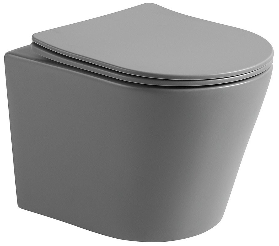 MEXEN - Rico Závesná WC misa vrátane sedátka s slow-slim, duroplast, svetlo šedá mat (30724061)