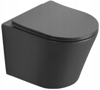 MEXEN - Rico Závesná WC misa vrátane sedátka s slow-slim, duroplast, tmavo šedá mat (30724071)