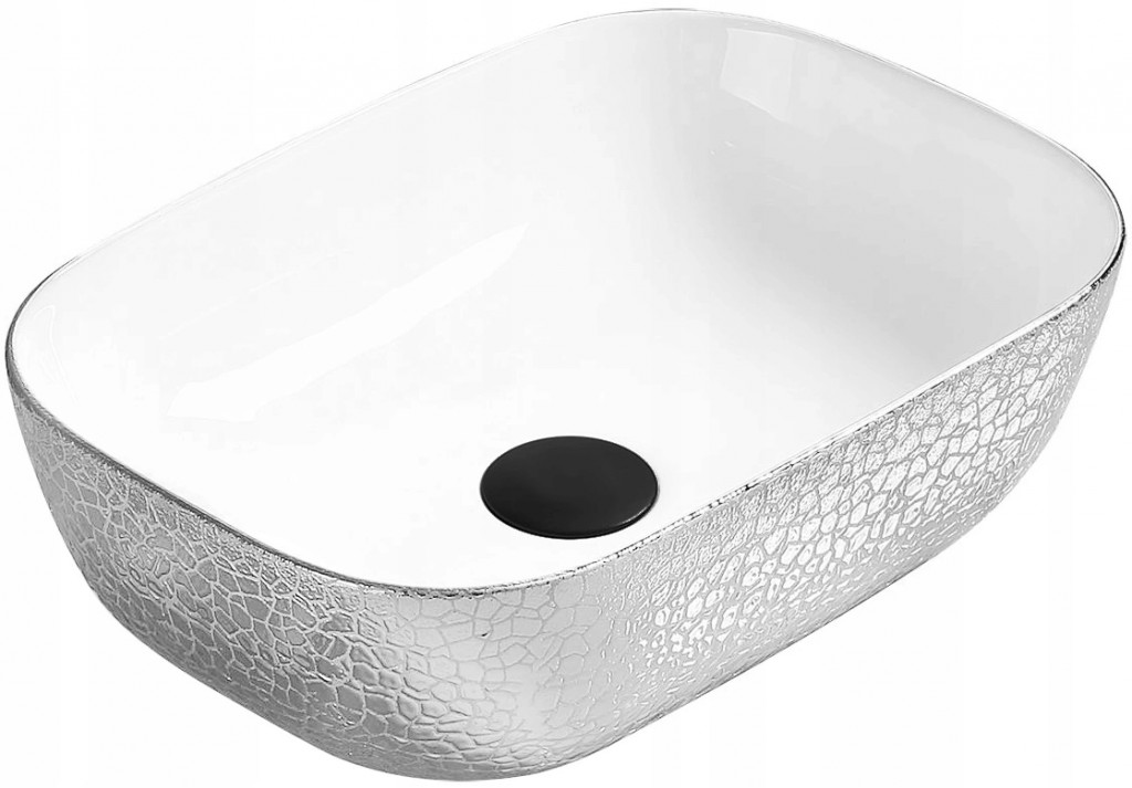 MEXEN - Rita umývadlo na dosku 45 x 32 cm biele / strieborné (21084555)