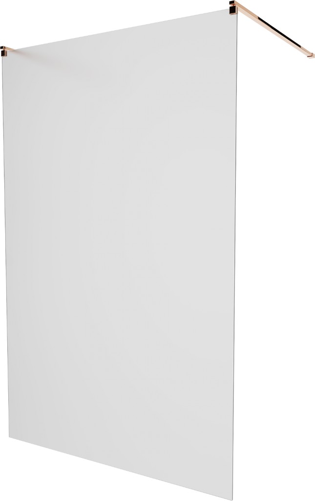 MEXEN/S - KIOTO samostatne stojaca sprchová zástena 100 x 200 cm, matné sklo 8 mm, ružové zlato (800-100-002-60-30)