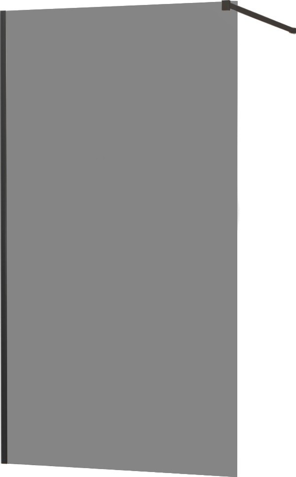 MEXEN/S - KIOTO Sprchová zástena WALK-IN 130x200 cm 8 mm, čierna, dymové sklo (800-130-101-70-40)