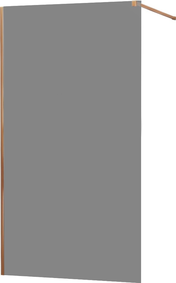 MEXEN/S - KIOTO Sprchová zástena WALK-IN 130x200 cm 8 mm, ružové zlato, dymové sklo (800-130-101-60-40)