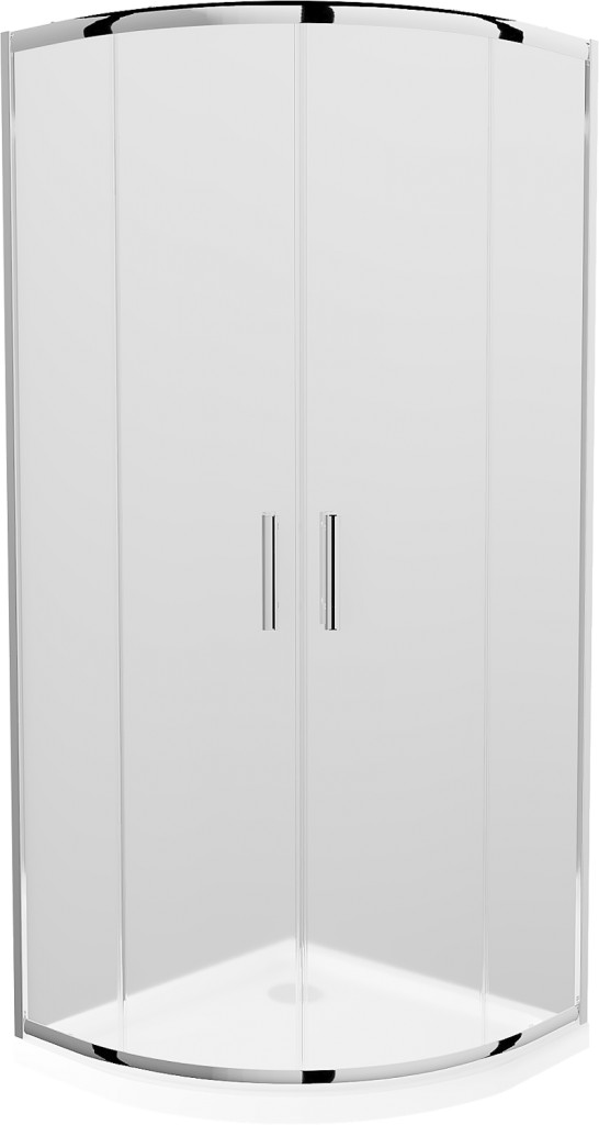 MEXEN/S - Rio štvrťkruhový sprchovací kút 90 x 90 cm, mráz, chróm + vanička so sifónom Flat, biela (863-090-090-01-30-4110)