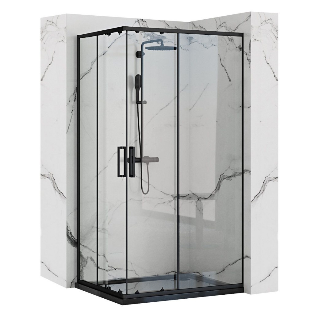 REA - Sprchovací kút Punto 80x100 čierny (REA-K4806)
