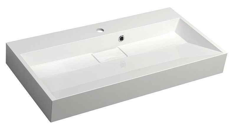 SAPHO - AMUR umývadlo vrátane krytu výpuste 90x46cm, liaty mramor, biela (55032)