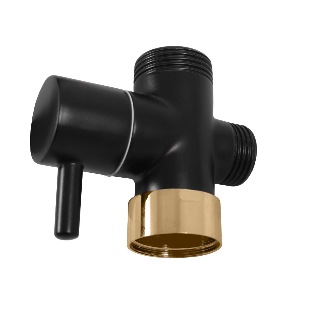 SLEZAK-RAV - Keramický prepínač k sprchovacím tyčiam - čierna matná / zlato, Farba: čierna matná / zlato (MD0629CMATZ)
