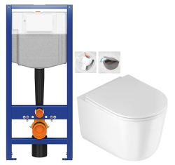 AKCE/SET - CERSANIT predstenový inštalačný systém bez tlačidla + WC DEANTE Jasmin so sedadlom RIMLESS /VÍROVÉ SPLACH/ (K97-526 X JA1)