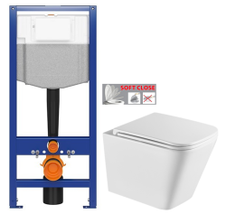 AKCE/SET - CERSANIT predstenový inštalačný systém bez tlačidla + WC INVENA FLORINA /VÍROVÉ SPLACH/ WITH SOFT  se sedlem RIMLESS (K97-526 X FL1)