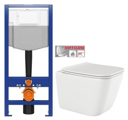 AKCE/SET - CERSANIT predstenový inštalačný systém bez tlačidla + WC INVENA PAROS  + SEDADLO (K97-526 X RO1)