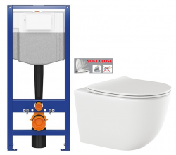 AKCE/SET - CERSANIT predstenový inštalačný systém bez tlačidla + WC INVENA TINOS  + SEDADLO (K97-526 X NO1)
