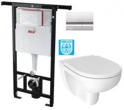 ALCA ALCA Jádromodul - predstenový inštalačný systém s chrómovým tlačidlom M1721 + WC JIKA LYRA PLUS RIMLESS + SEDADLO duraplastu (AM102/1120 M1721 LY1)