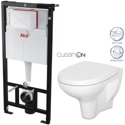 ALCA ALCA Sádromodul - predstenový inštalačný systém bez tlačidla + WC CERSANIT ARTECO CLEANON + SEDADLO (AM101/1120 X AT1)