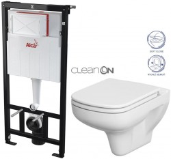 ALCA ALCA Sádromodul - predstenový inštalačný systém bez tlačidla + WC CERSANIT CLEANON COLOUR + SEDADLO (AM101/1120 X CN1)