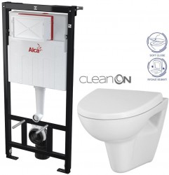 ALCA ALCA Sádromodul - predstenový inštalačný systém bez tlačidla + WC CERSANIT CLEANON PARVA + SEDADLO (AM101/1120 X PA1)