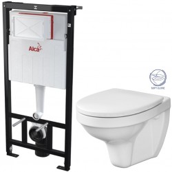 ALCA ALCA Sádromodul - predstenový inštalačný systém bez tlačidla + WC CERSANIT DELFI + SOFT SEDADLO (AM101/1120 X DE2)