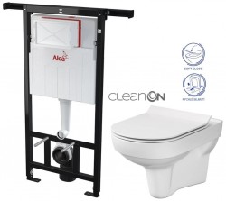 ALCA Jádromodul - predstenový inštalačný systém bez tlačidla + WC CERSANIT CITY NEW CLEANON + WC SEDENIE SLIM (AM102/1120 X CI2)