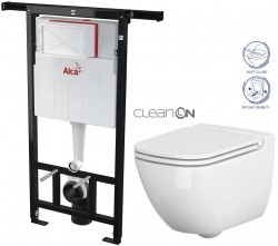 ALCA Jádromodul - predstenový inštalačný systém bez tlačidla + WC CERSANIT CLEANON CASPIA + SEDADLO (AM102/1120 X CP1)