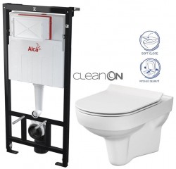 ALCASádromodul - predstenový inštalačný systém bez tlačidla + WC CERSANIT CITY NEW CLEANON + WC SEDENIE SLIM (AM101/1120 X CI2)