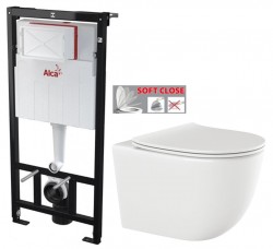 ALCASádromodul - predstenový inštalačný systém bez tlačidla + WC INVENA TINOS  + SEDADLO (AM101/1120 X NO1)