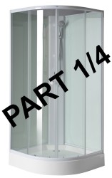 AQUALINE - AIGO vanička 900x900 príslušenstvo, sifón, držiak sprchy a sprcha, časť 1/4 (YB93-1)