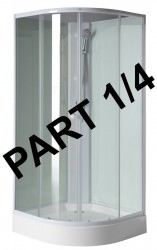 AQUALINE - AIGO vanička 900x900 príslušenstvo, sifón, držiak sprchy a sprcha, komponent 1/4 (YB93-1)