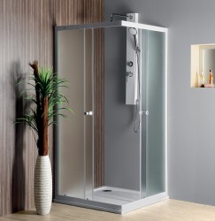 AQUALINE - ALAIN štvorcová sprchová zástena, 700x700, sklo Brick (BTQ700)