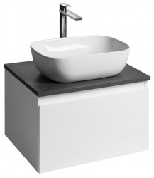 AQUALINE - ALTAIR skrinka s doskou 58 cm, biela/antracit bridlica (AI263-03)