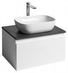 AQUALINE - ALTAIR skrinka s doskou 62,5 cm, biela/antracit bridlica (AI267-03)