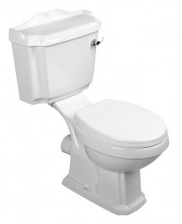 AQUALINE - ANTIK WC retro kombi zadný odpad + sedadlo, biela (AK107-01)