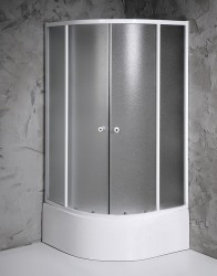 AQUALINE - ARLEN štvrťkruhová sprchová zástena 900x900, sklo Brick (BTR903)