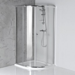 AQUALINE - ARLETA štvrťkruhová sprchová zástena 800x800, číre sklo (HLS800Y)