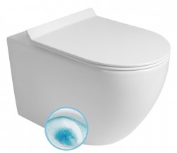 AQUALINE - CARLO závesná WC misa, Vortex Rimless, 36x53cm, biela (PRX.101.851)