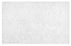 AQUALINE - CHENILL kúpeľňová predložka 50x80cm, 100% polyester, biela (CH2011)