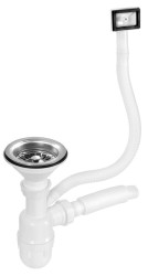 AQUALINE - Drezový sifón vrátane pilety, biely (NDAQ208)